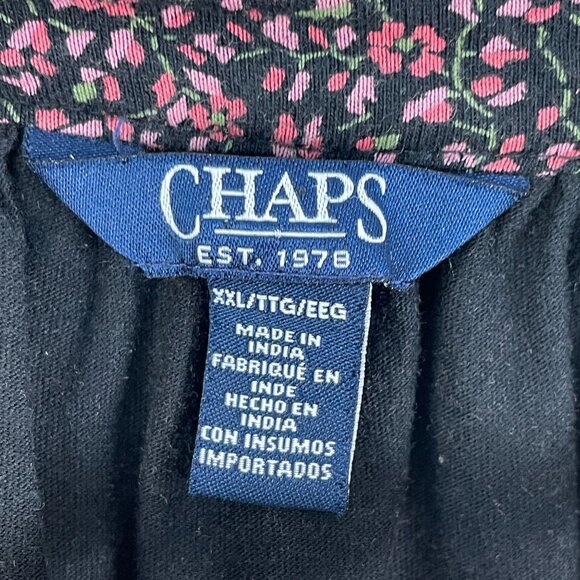 Chaps Womens Plus XXL Floral Lace Up Tassel Peasant Top Boho Blouse Shirt - Picture 4 of 9